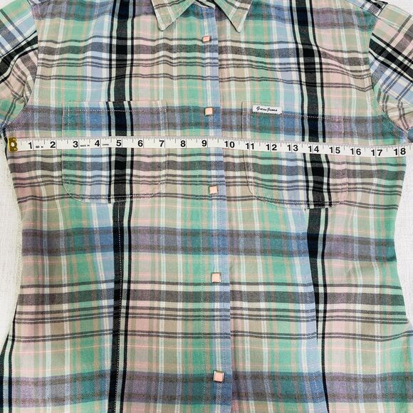 Vintage Guess Plaid Western Shirt Medium Womens Guess Snaps Button Down Shirt M - Picture 14 of 16